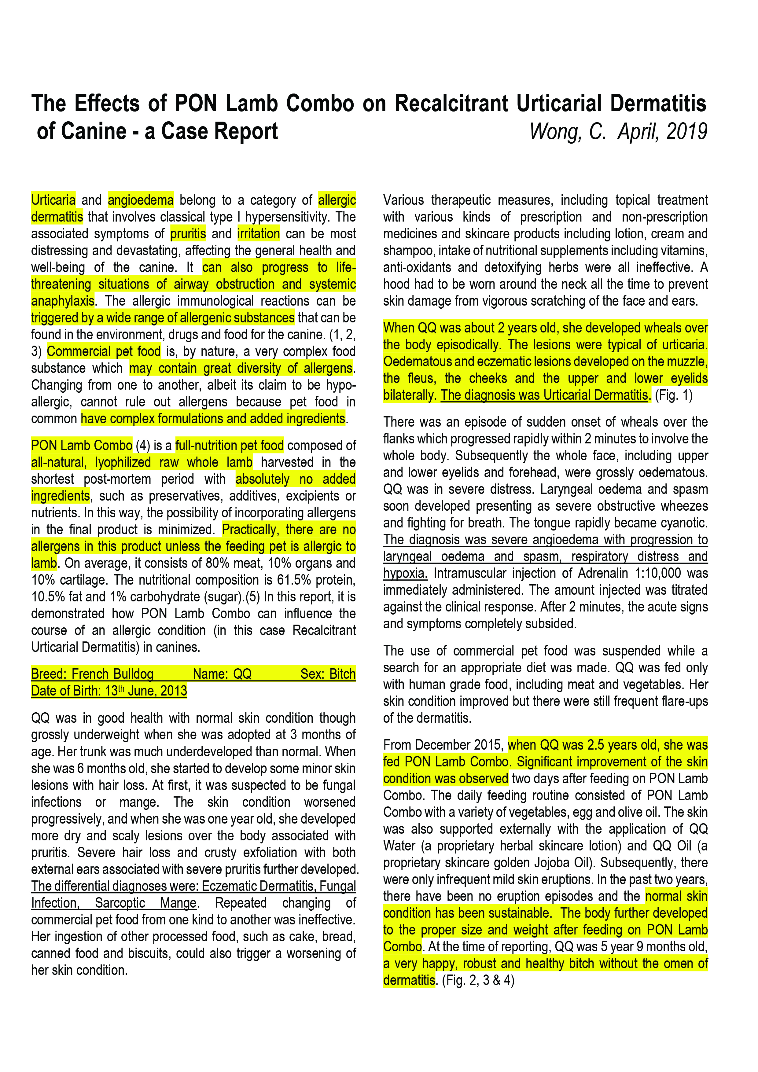 Urticarial Dermatitis - Case Report 20190413 Corrected Version X-1P1